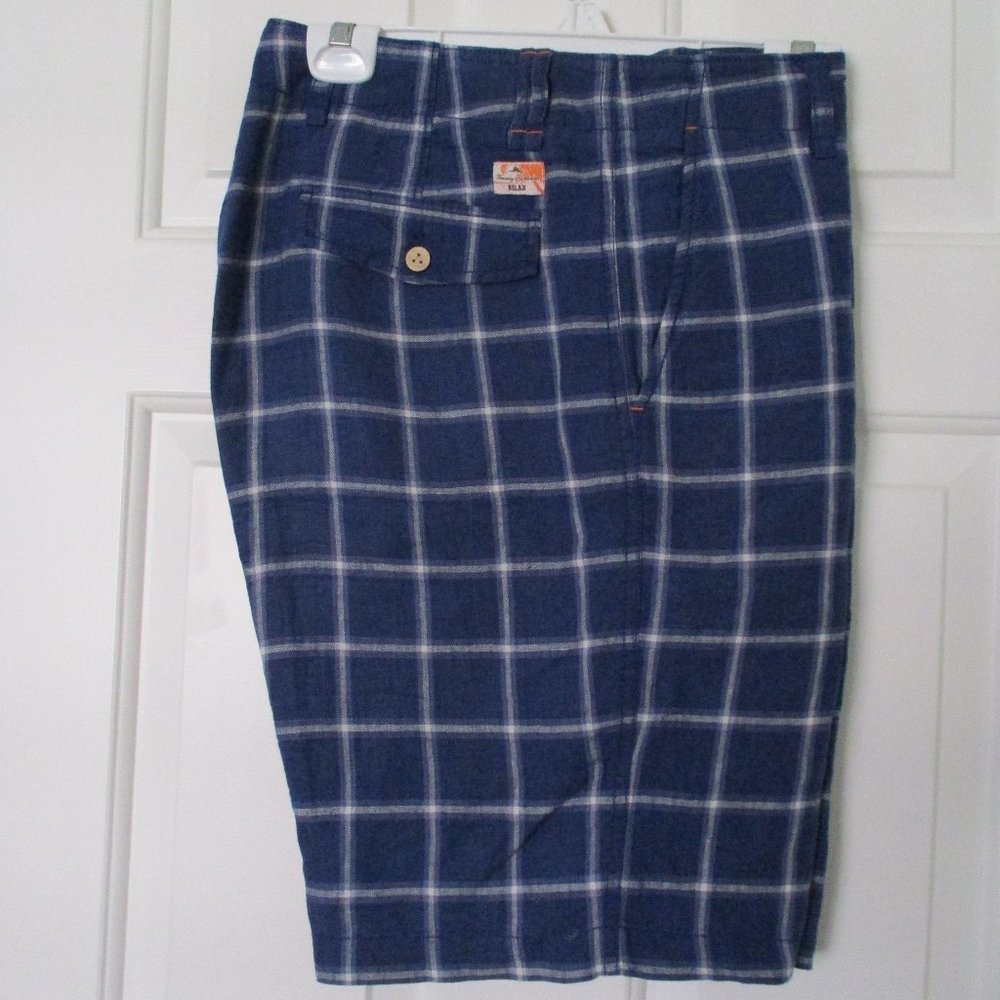 Tommy Bahama Relax Mens Flat Front Blue Linen Casual Short Pant NWOT - Size 34W*